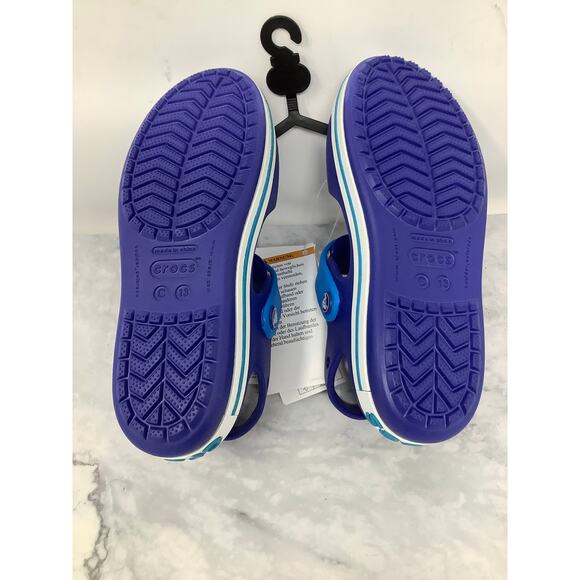 Crocs Kids C13 Blue Navy Crocband Sandals Slip On Summer Comfort Casual OS14-4 - Picture 8 of 8